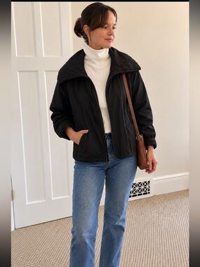 Stella Carakasi Black Lightweight Jacket Oversized Collar Fall